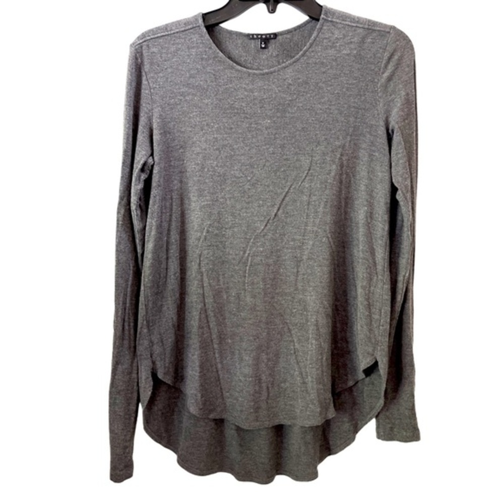 Theory Grey Long Sleeved‎ Crewneck Shirt